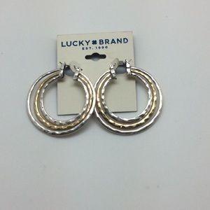 Lucky Brand Gold & Silver Hoop Earrings